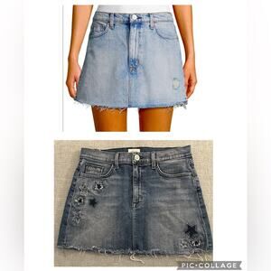 NWT Hudson Jeans Vivid star frayed hem denim mini skirt